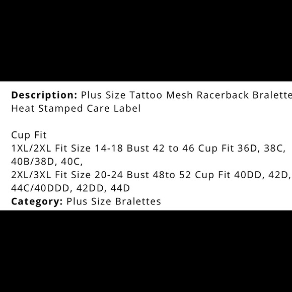 Plus Size Tattoo Lace Bralette - Picture 3 of 3